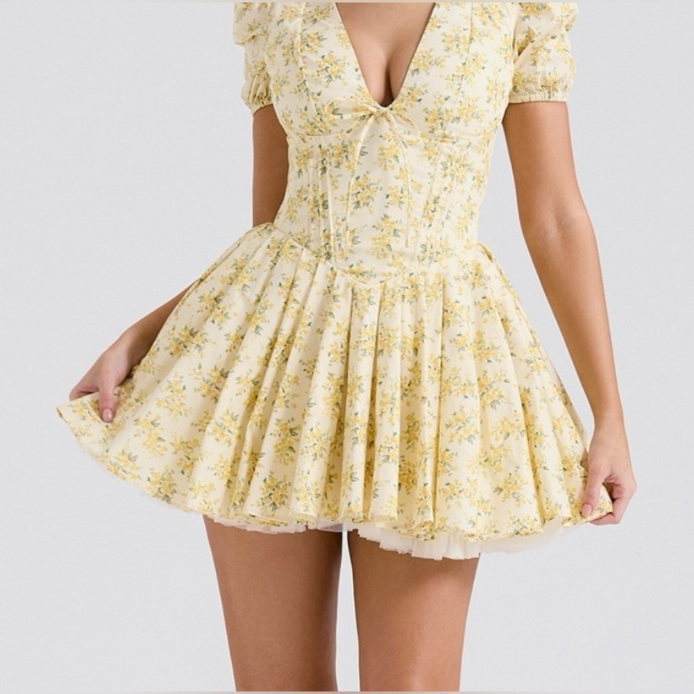 House of CB Cream Floral Mini Dress